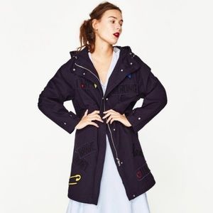 NWOT ZARA Don't Waste My Time Parka